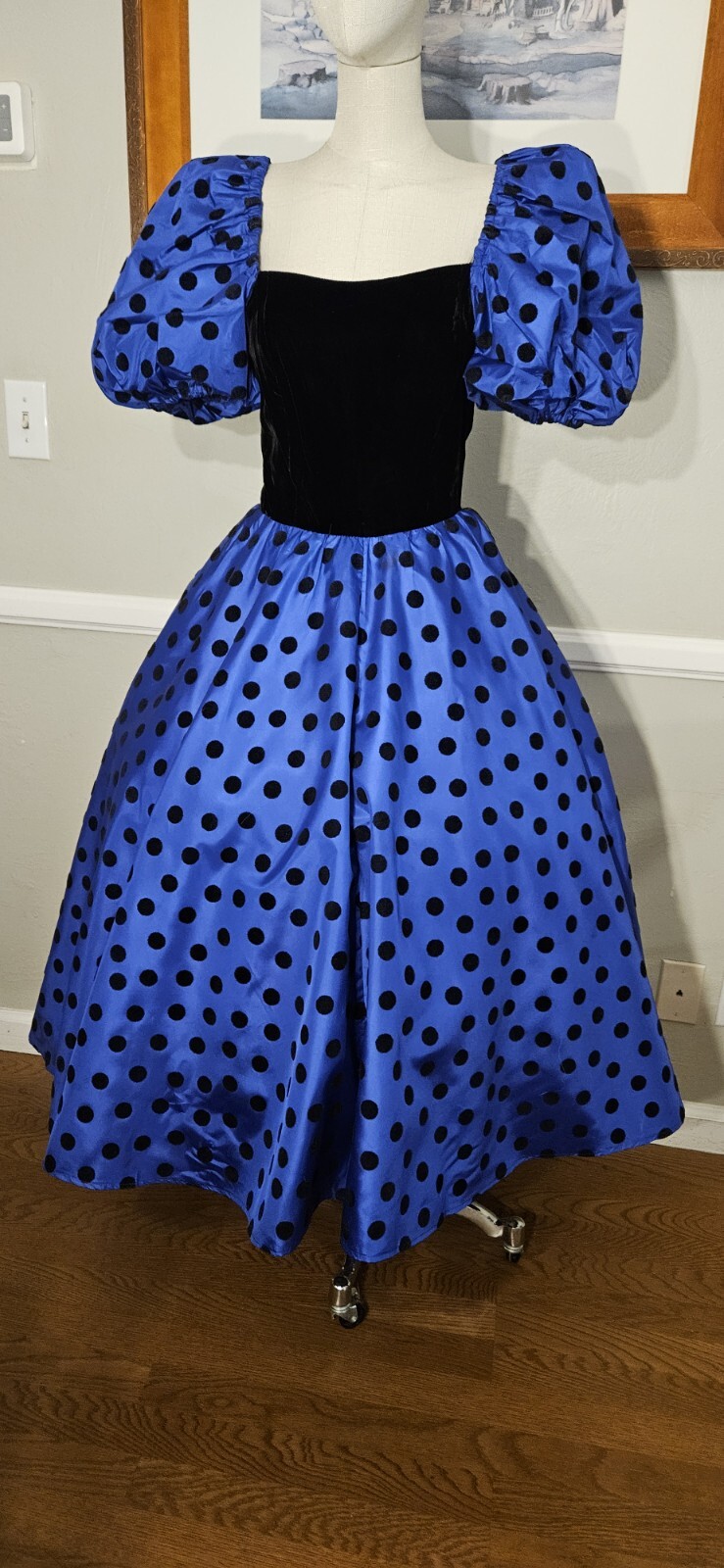 Vintage 1980s Purple Polka-dot Prom Dress By ACT I as Pictured