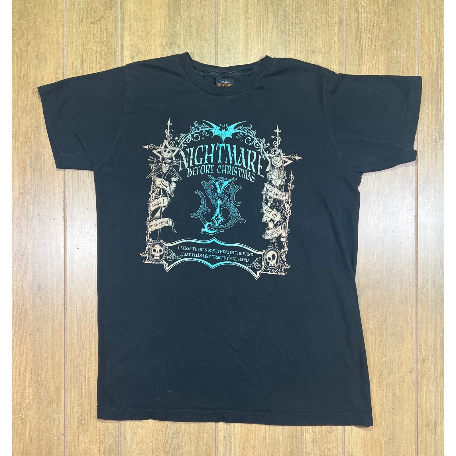 Nightmare Before Christmas Jack Sally Graphic Tee Black Giant Merchandising M