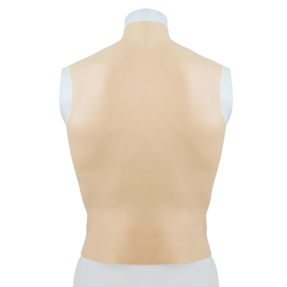 Half Bodysuit Silicone Breast Forms Breastplate Fake Boobs C-G CUP Crossdresser