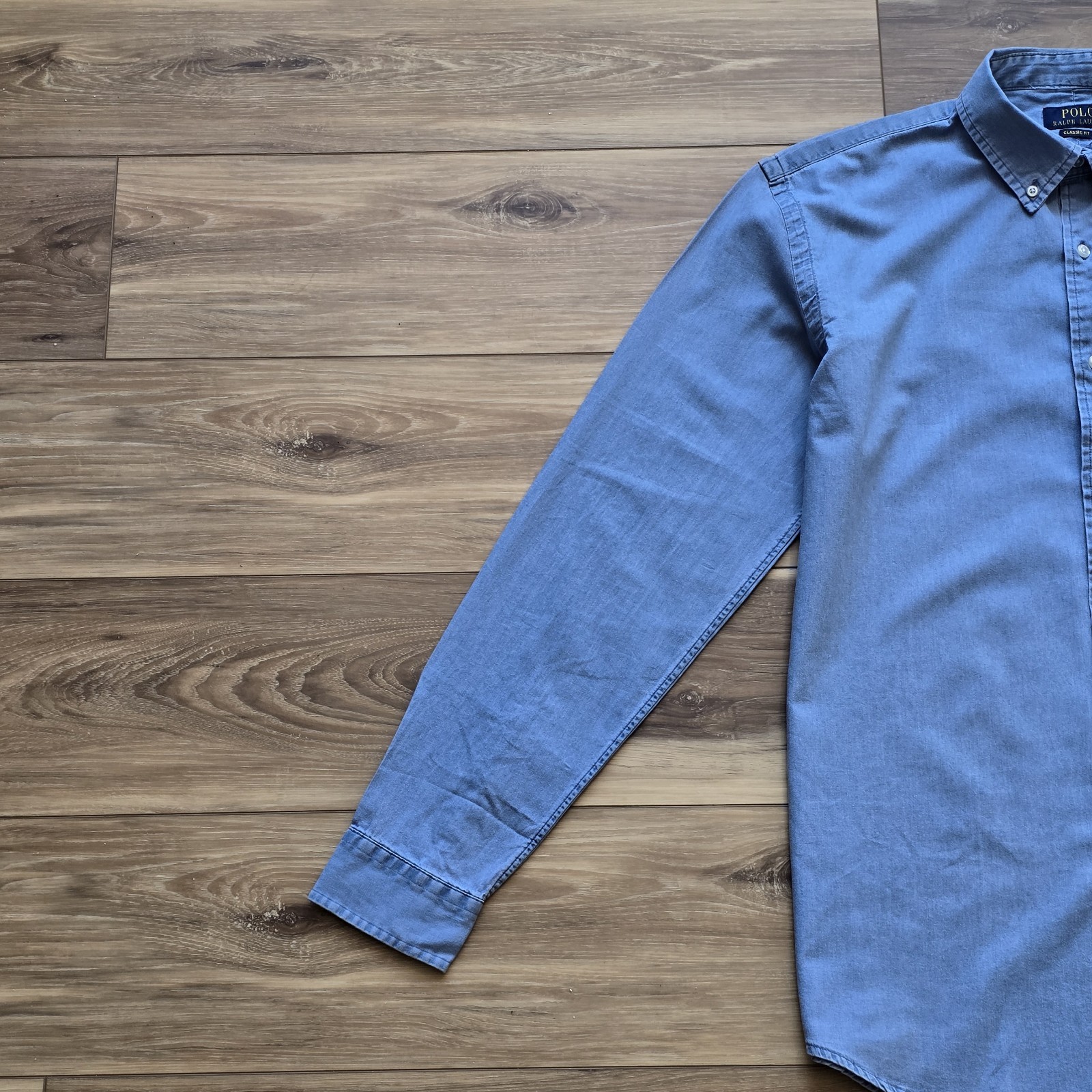 Polo Ralph Lauren Men’s Classic Fit Indigo Chambray Shirt Long Sleeve Button