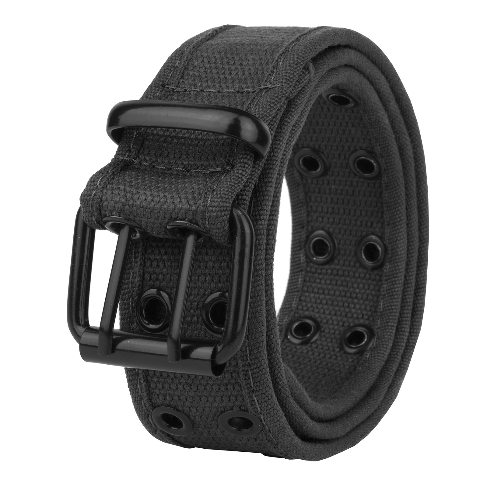 Gelante Canvas Double Grommet Hole Belt 12 Colors XXX-Large, Black