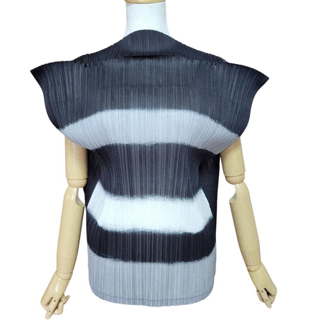 Pleats Please Issey Miyake Ink Wash Sleeveless Top