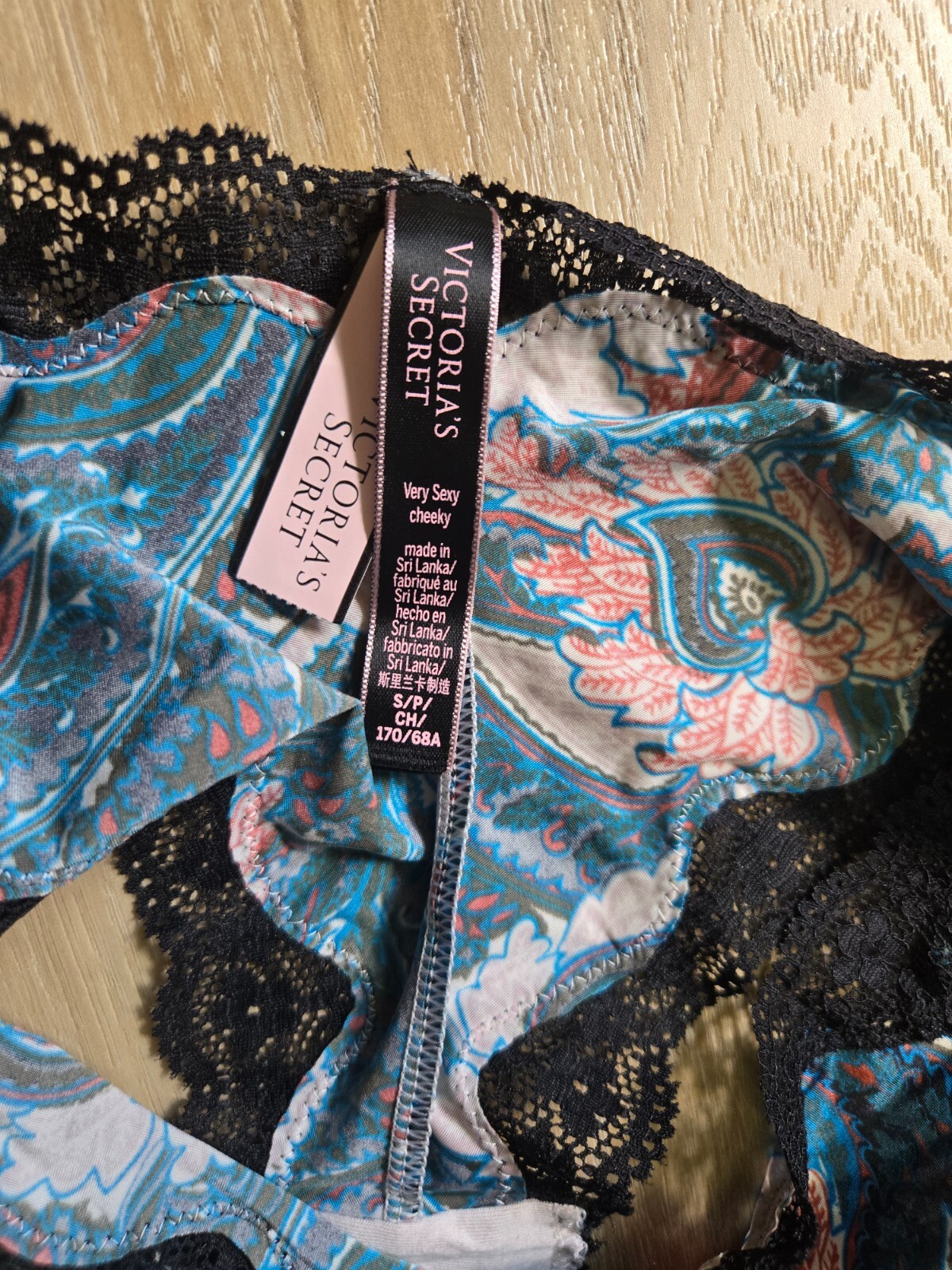 NWT Victoria’s Secret Very Sexy Silky Smooth Satin Lace Cheeky Bow Panties S