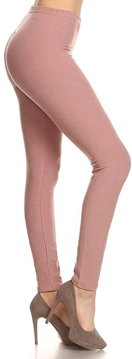 Leggings Depot Buttery Soft Mauve Full Length Leggings – Plus Size Fits 10-22