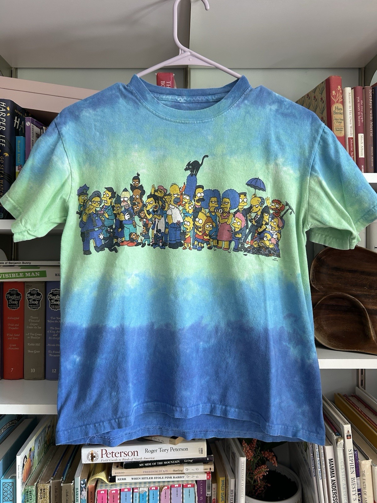 The Simpson’s Tie Dye Blue Green Graphic Tshirt Size Unknown See Measurements