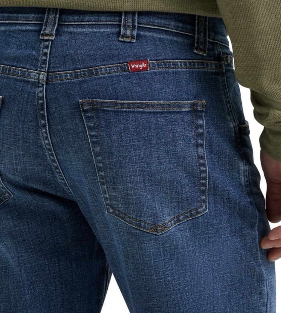 Wrangler Mens Taper Fit Denim Jeans with Performance Waistband Size 44×30