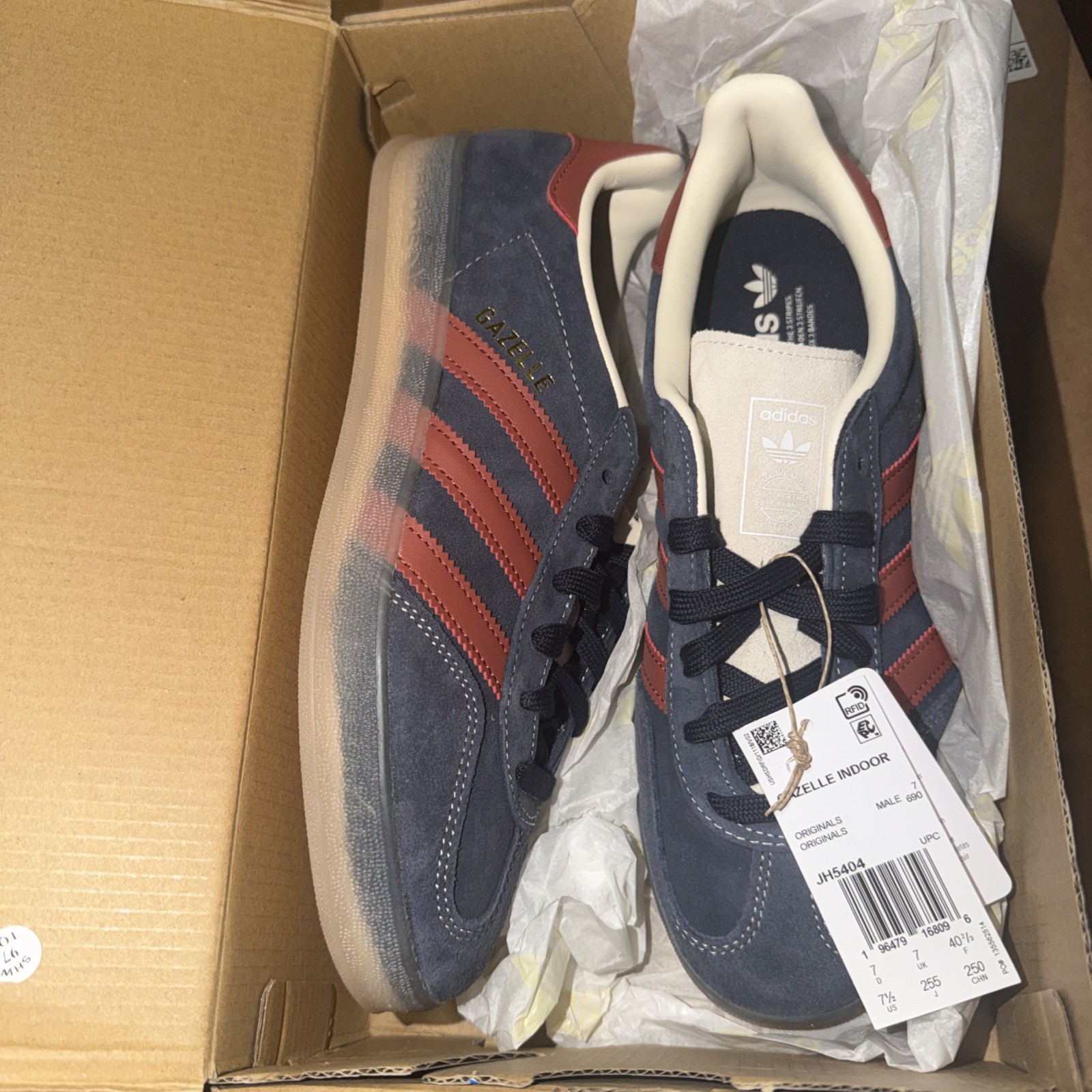 Adidas Gazelle Indoor Ink Ruby Wonder White Shoes JH5404 Men’s Sz 7.5