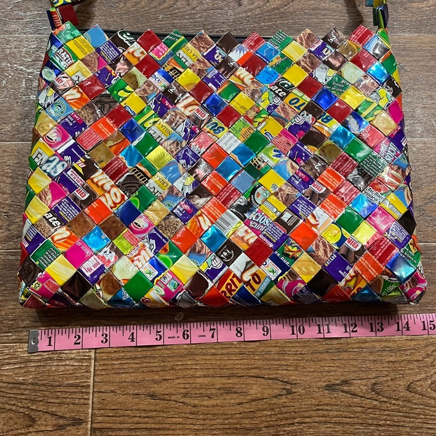 Candy Wrapper Purse Handmade Patchwork Bag Eco Friendly Tote Upcycled