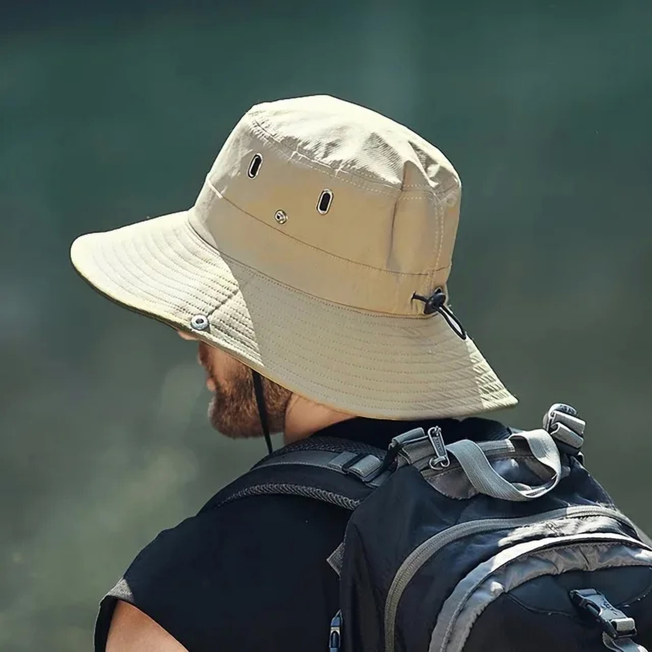 Wide Brim Sun Hat UV Protection Bucket Cap For Hiking Camping Fishing Safari Men