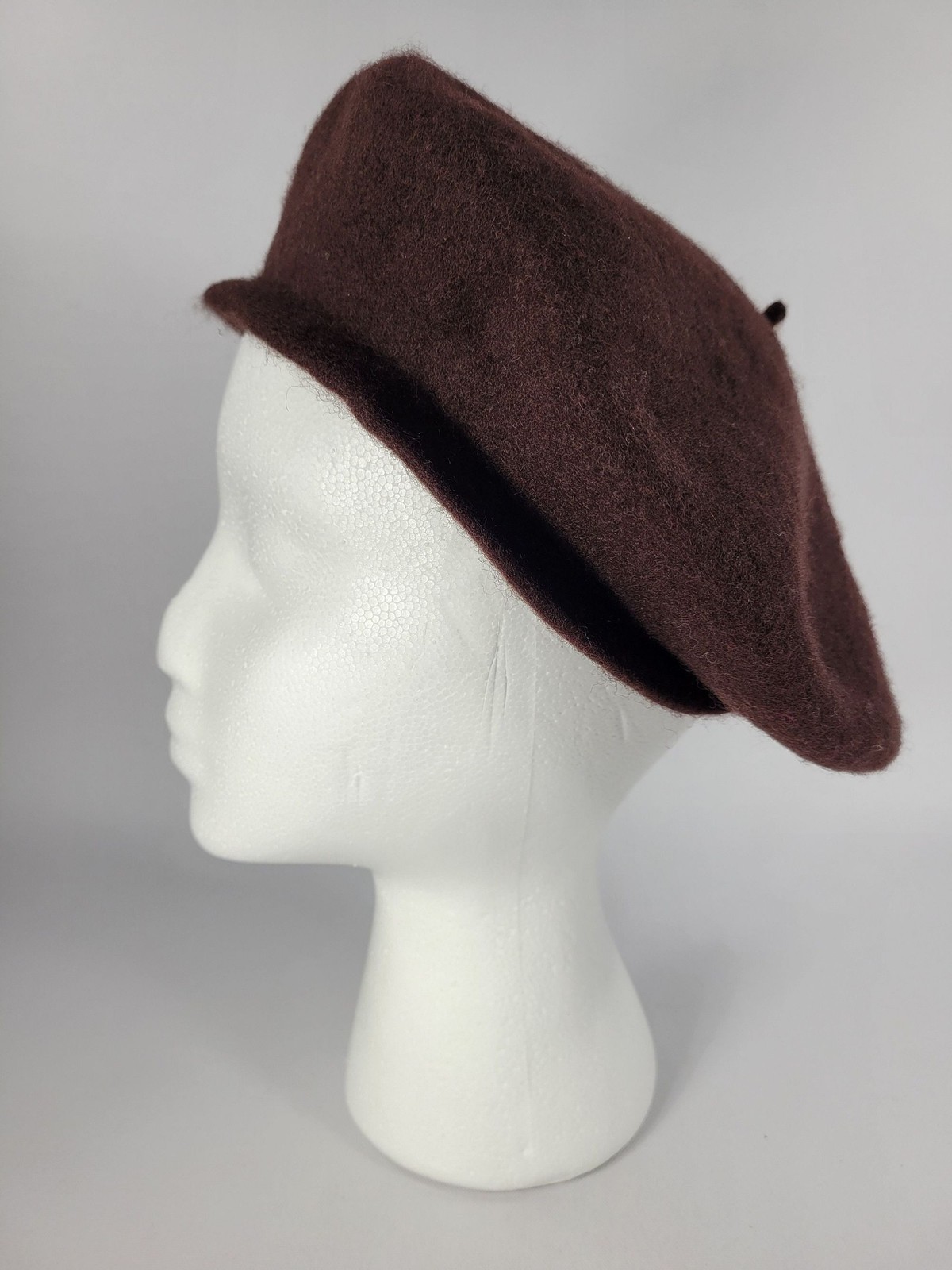 Brown Wool Beret Classic French Style Hat 100% Wool Warm & Stylish Vintage