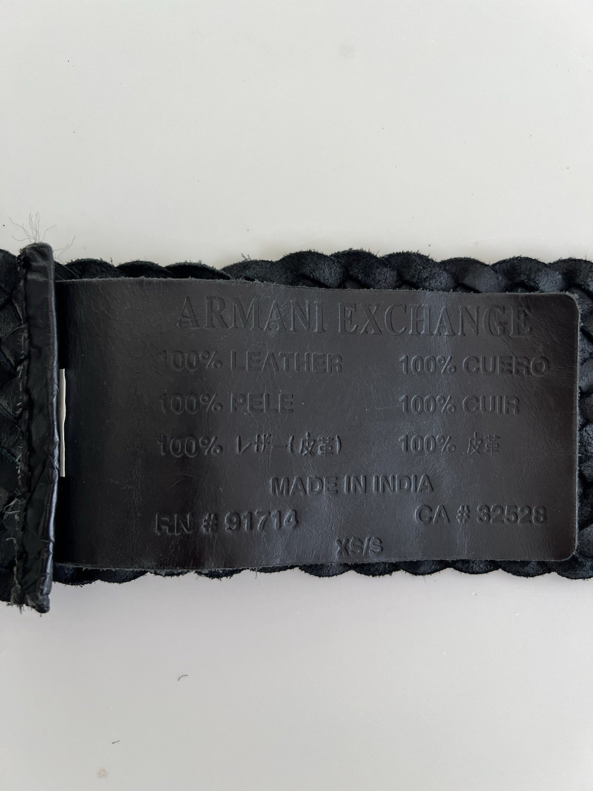 Armani Exchange Leather Extra Wide Statement Belt Black XS / S