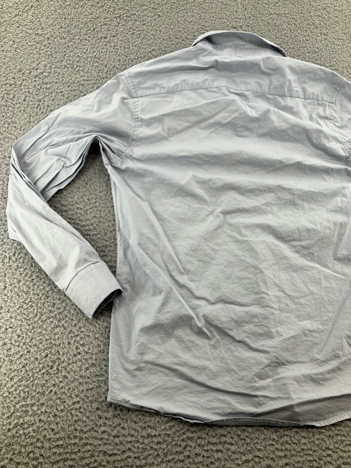 Combatant Gentlemen Shirt Mens 16.5 Gray Slim Fit Button Up Long Sleeve Adult