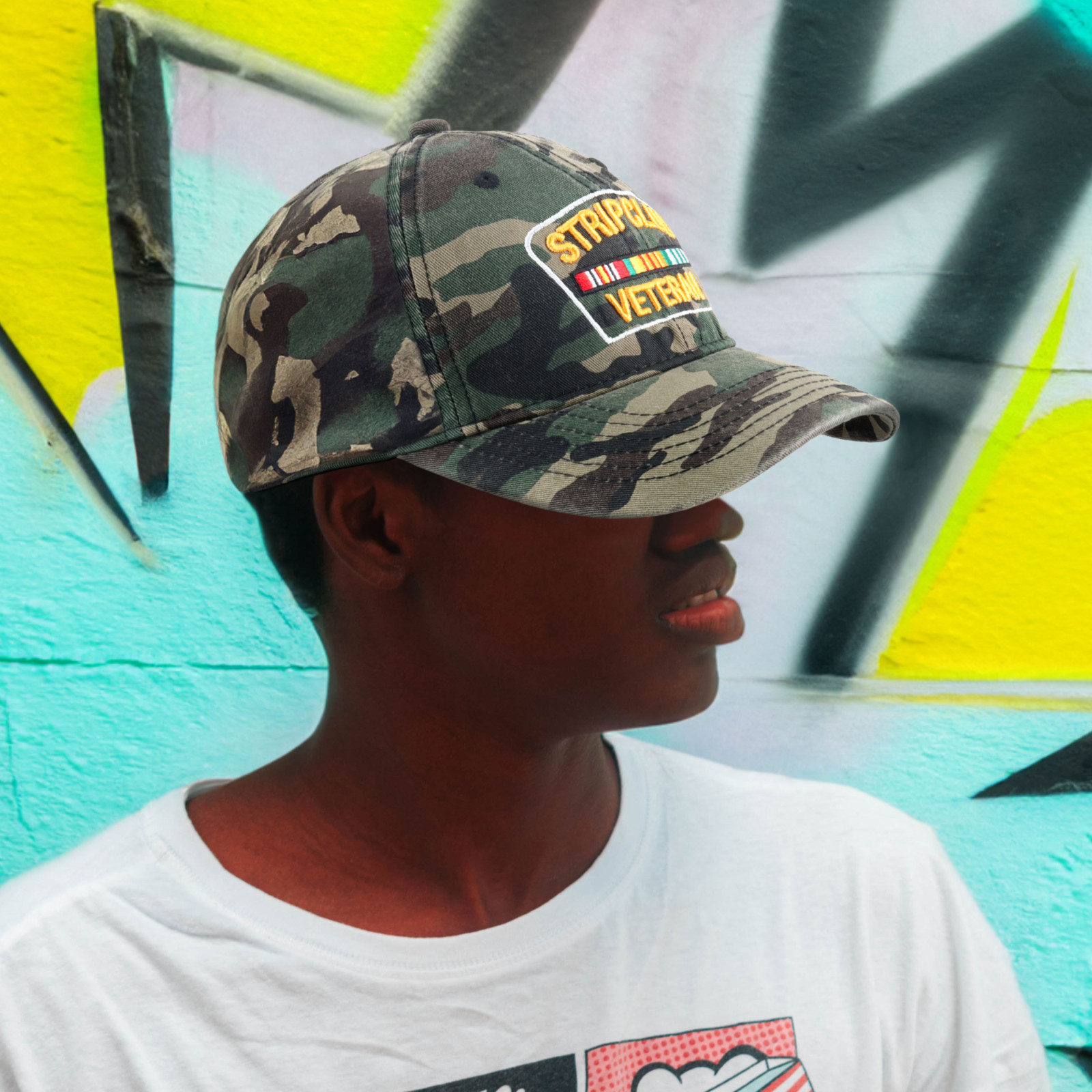 Strip Club Veteran Dad Hat Plain Style Cotton Curved Graphic Trend Baseball Caps