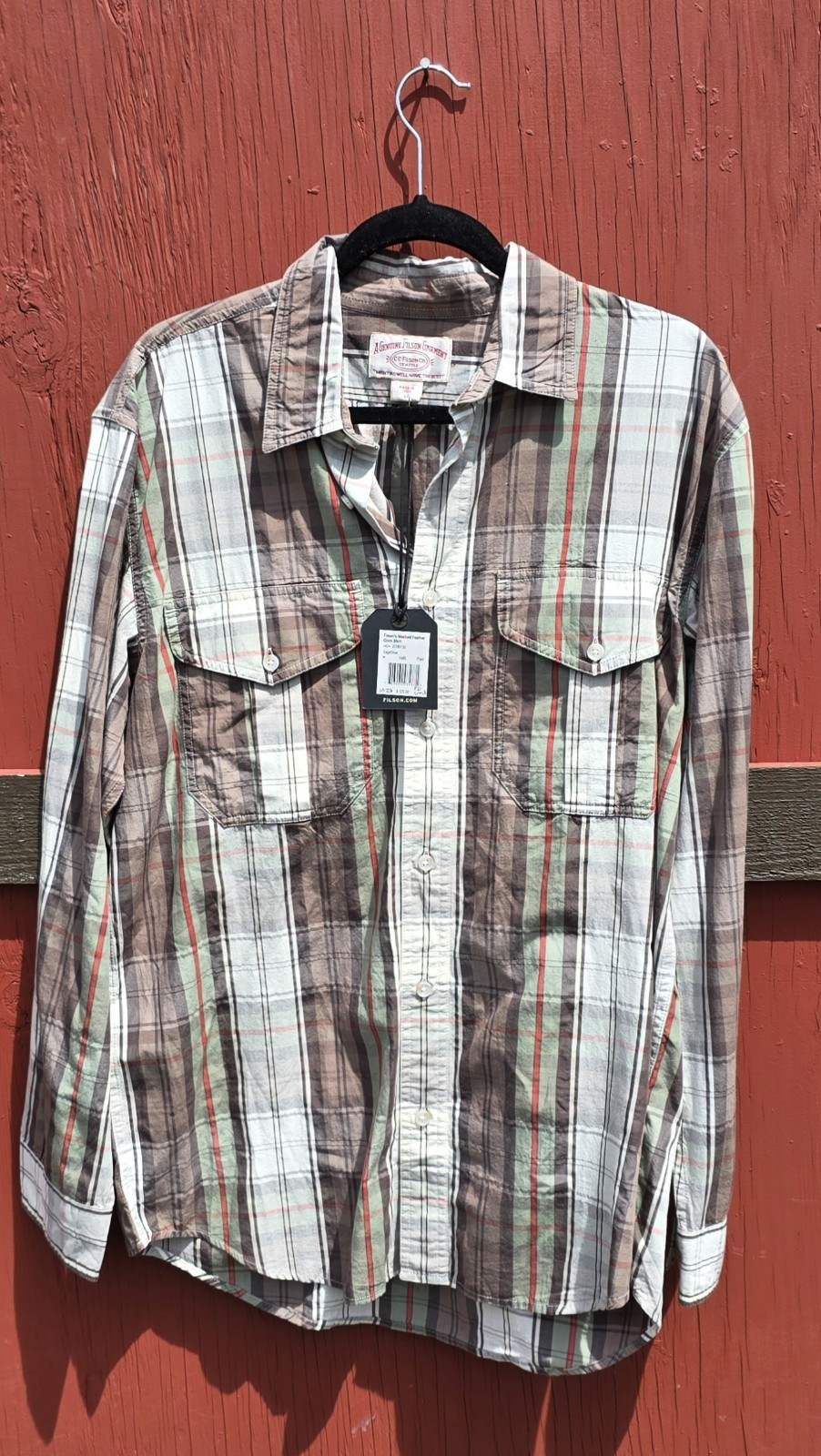 NWT Filson Washed Featherlight Longsleeve Shirt Mens MED Retail $125.00