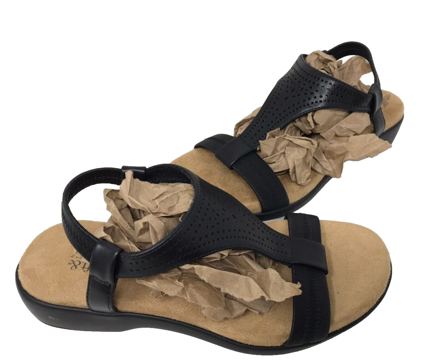 Croft & Barrow Women’s Lorelai Comfort Walking Strappy Sandals Blk Size:8.5 197i