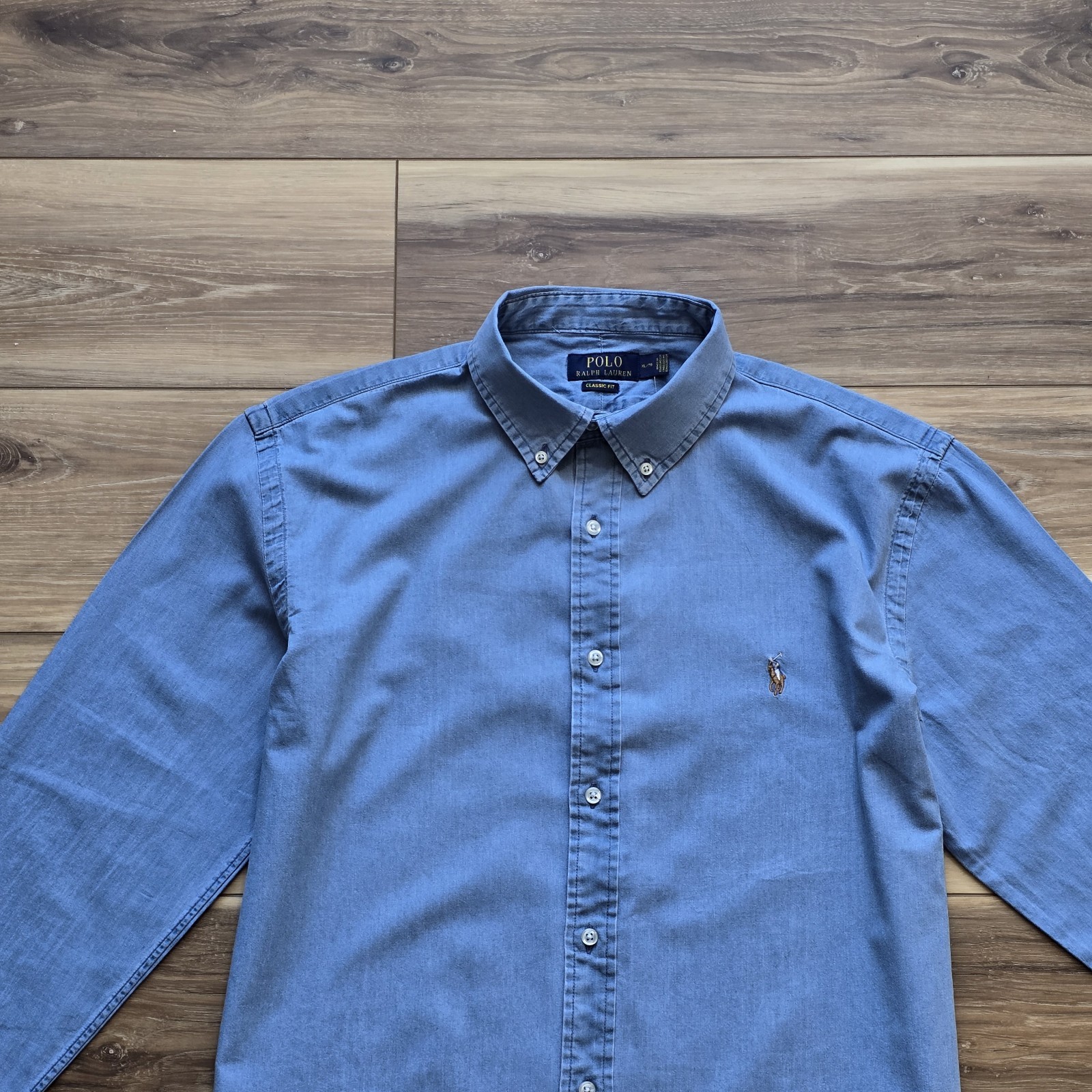 Polo Ralph Lauren Men’s Classic Fit Indigo Chambray Shirt Long Sleeve Button