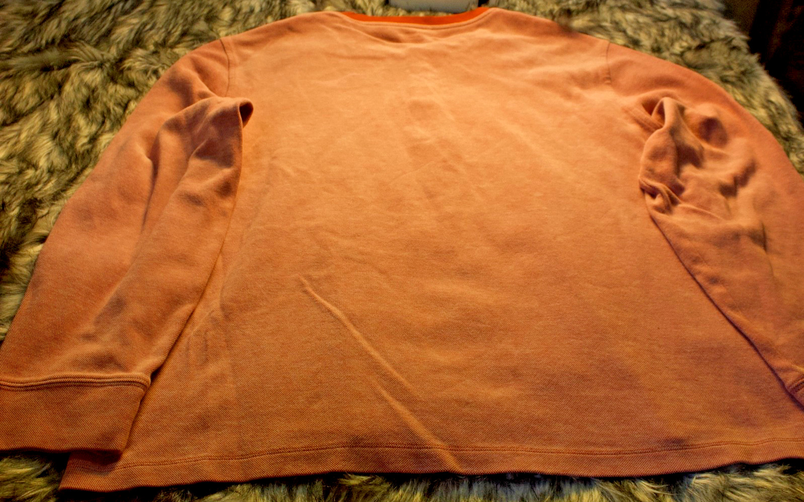 Untuckit mens cottton blend henley long sleeve shirt size XX-Large color orange