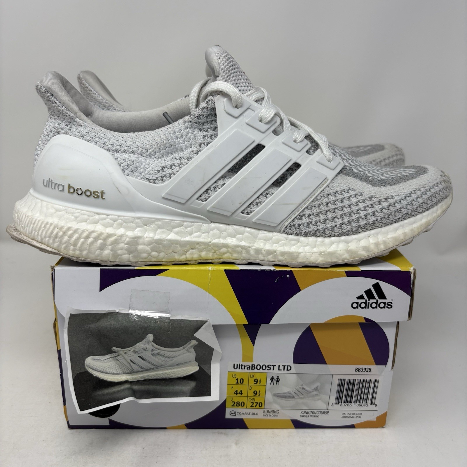 adidas UltraBoost 2.0 Limited White Reflective BB3928 Men’s Size 10