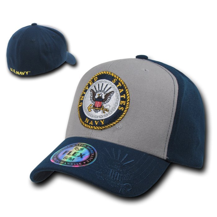 Blue United States US Navy USN Shadow Flex Baseball Ball Cap Caps Hat Hats L/XL