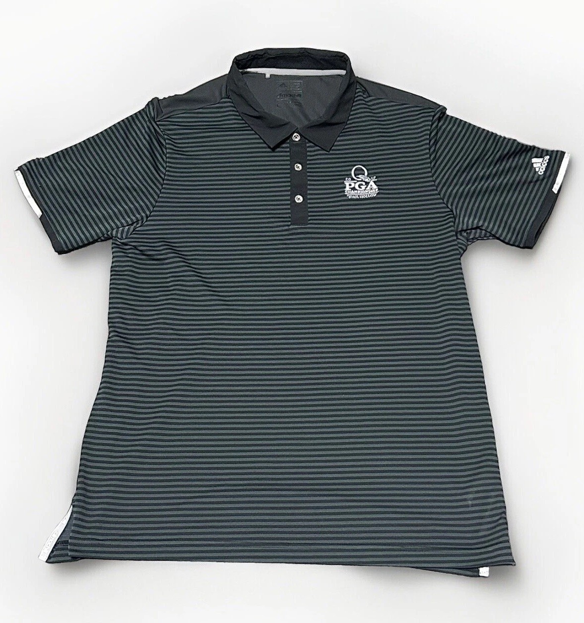 Adidas 2017 PGA Championship Quail Hollow Climachill Golf Polo Men’s L Striped