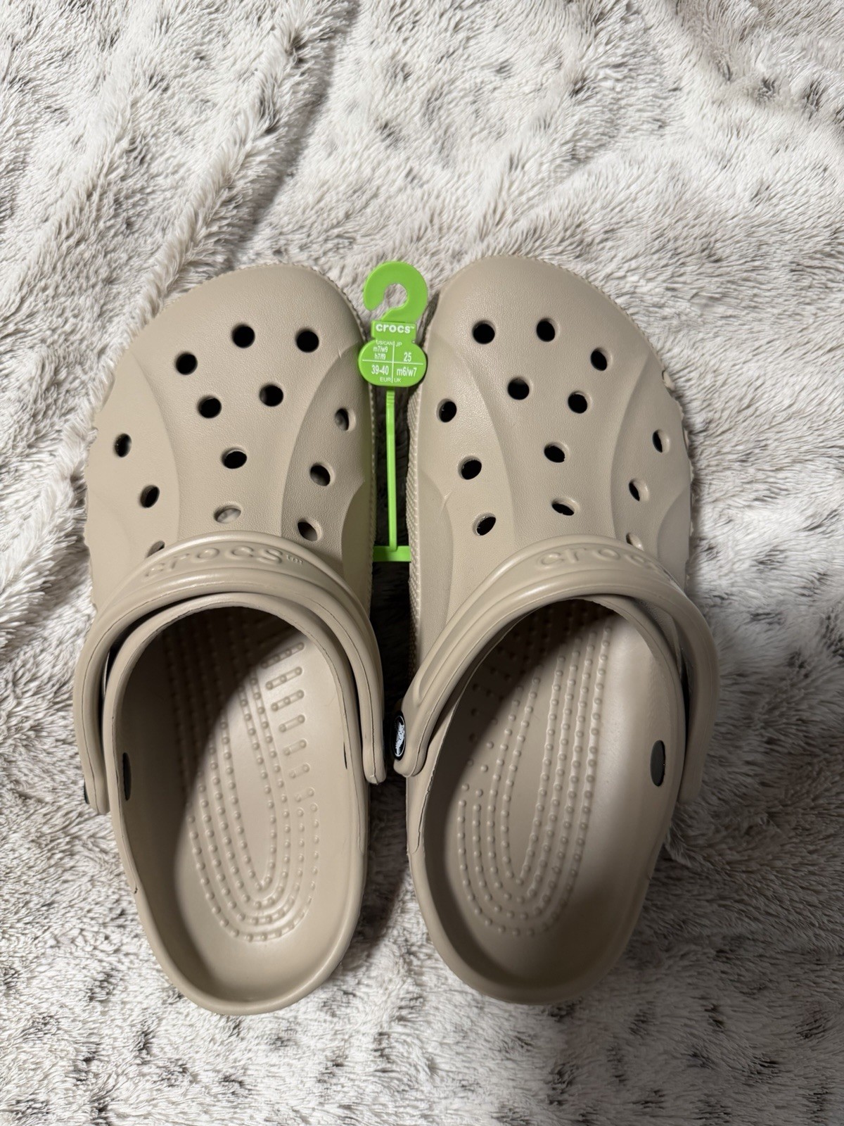 Crocs Adult Baya Clogs Cobblestone Beige Women’s US Size W/9 M/7 New With Tags