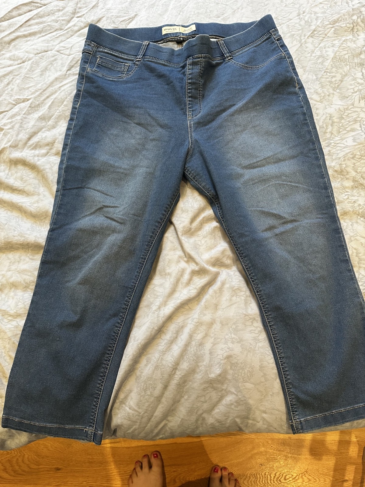 Brand New Simply Be Amber Medium Blue Cropped Jeggings UK 20