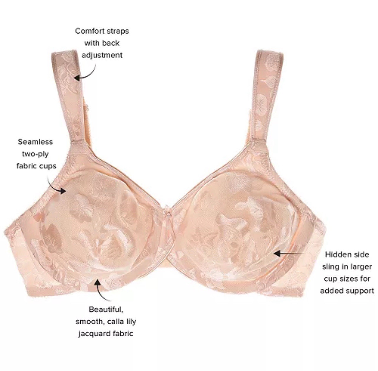 WACOAL Awareness Seamless Underwire Bra #85567 SIZE 38H