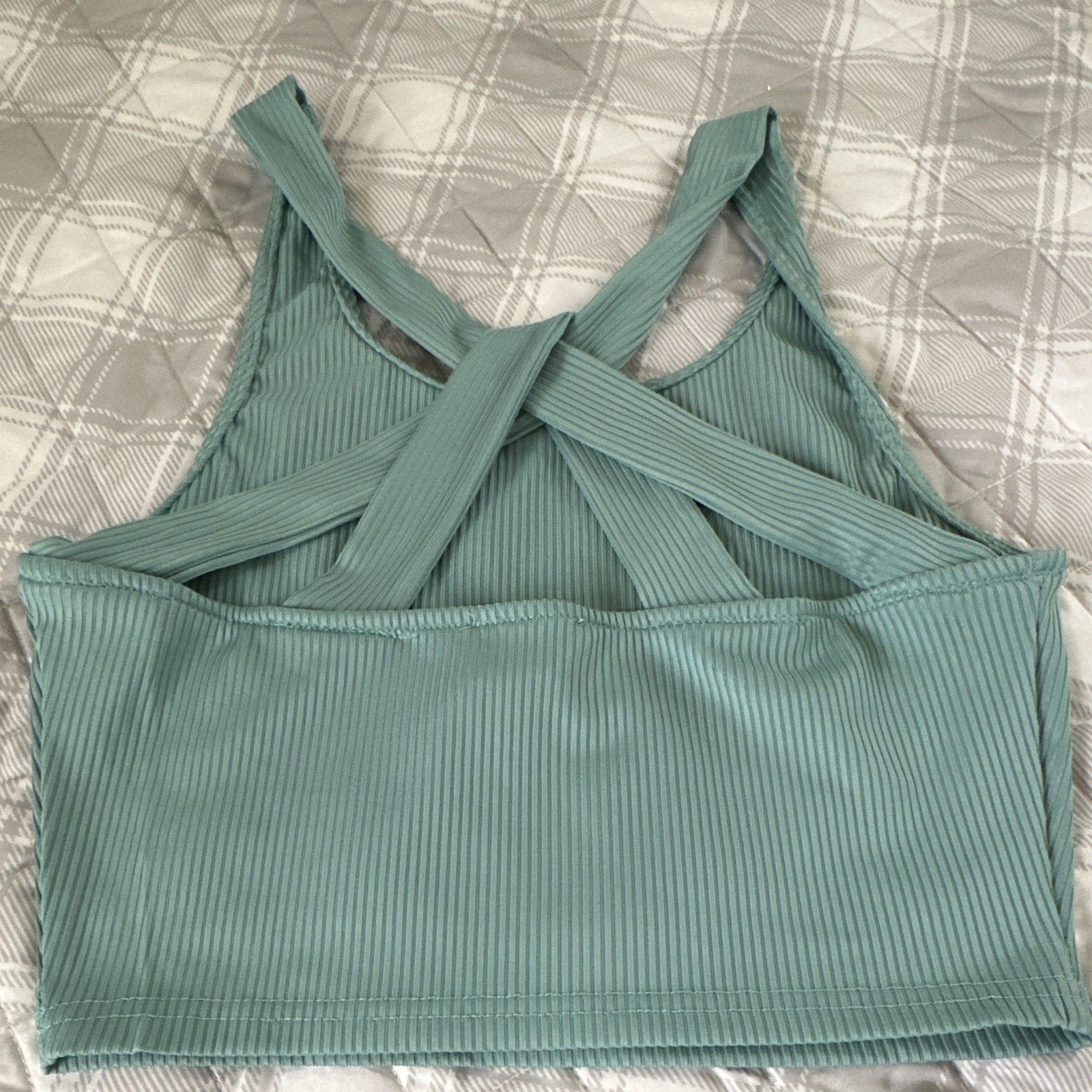 Shosho Ribbed 2-Piece Activewear Set for yoga Sage green M