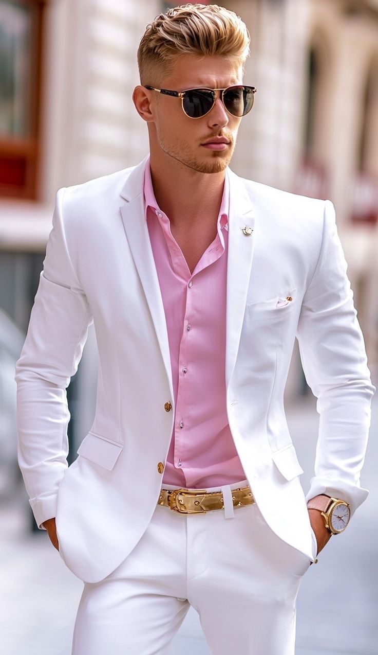 Men’s White Suits Slim Fit 2 Piece Wedding Party Groom Customise Suits