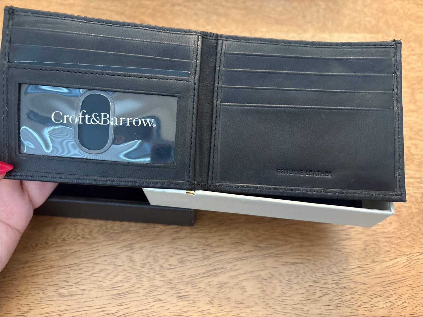 Croft And Barrow Men’s Slim Fold Wallet Black New Inbox Excellent Cond