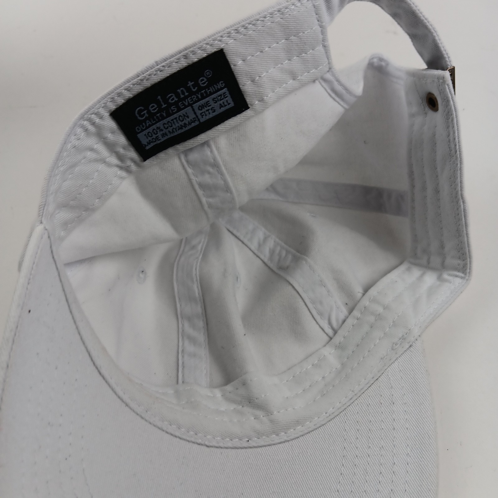 Gelante Hat Cap Strap Back White Cotton Blank Minimalist Classic Mens One Size