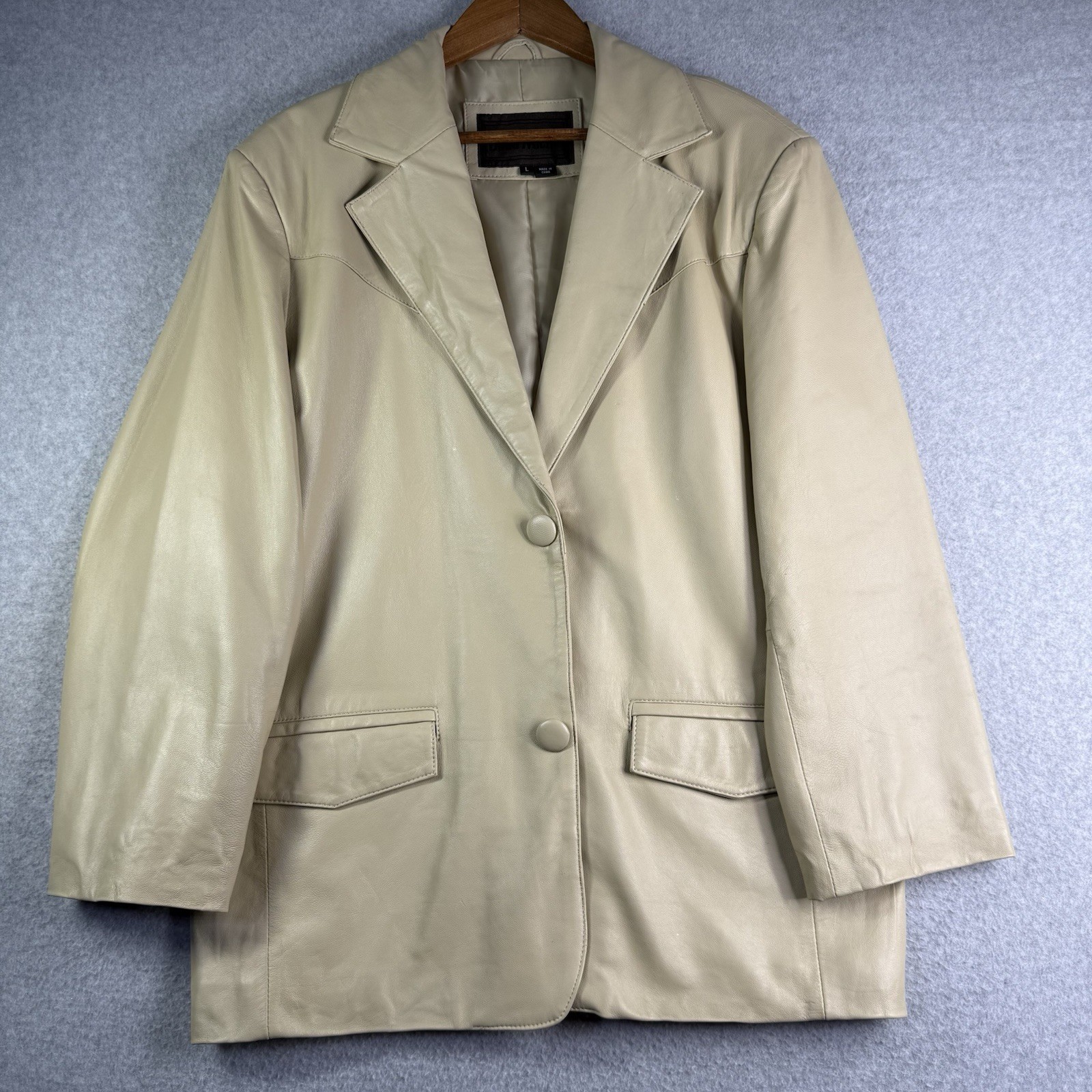 Dona Michi Classic Soft Leather Blazer Jacket Men’s Large 2 Button READ