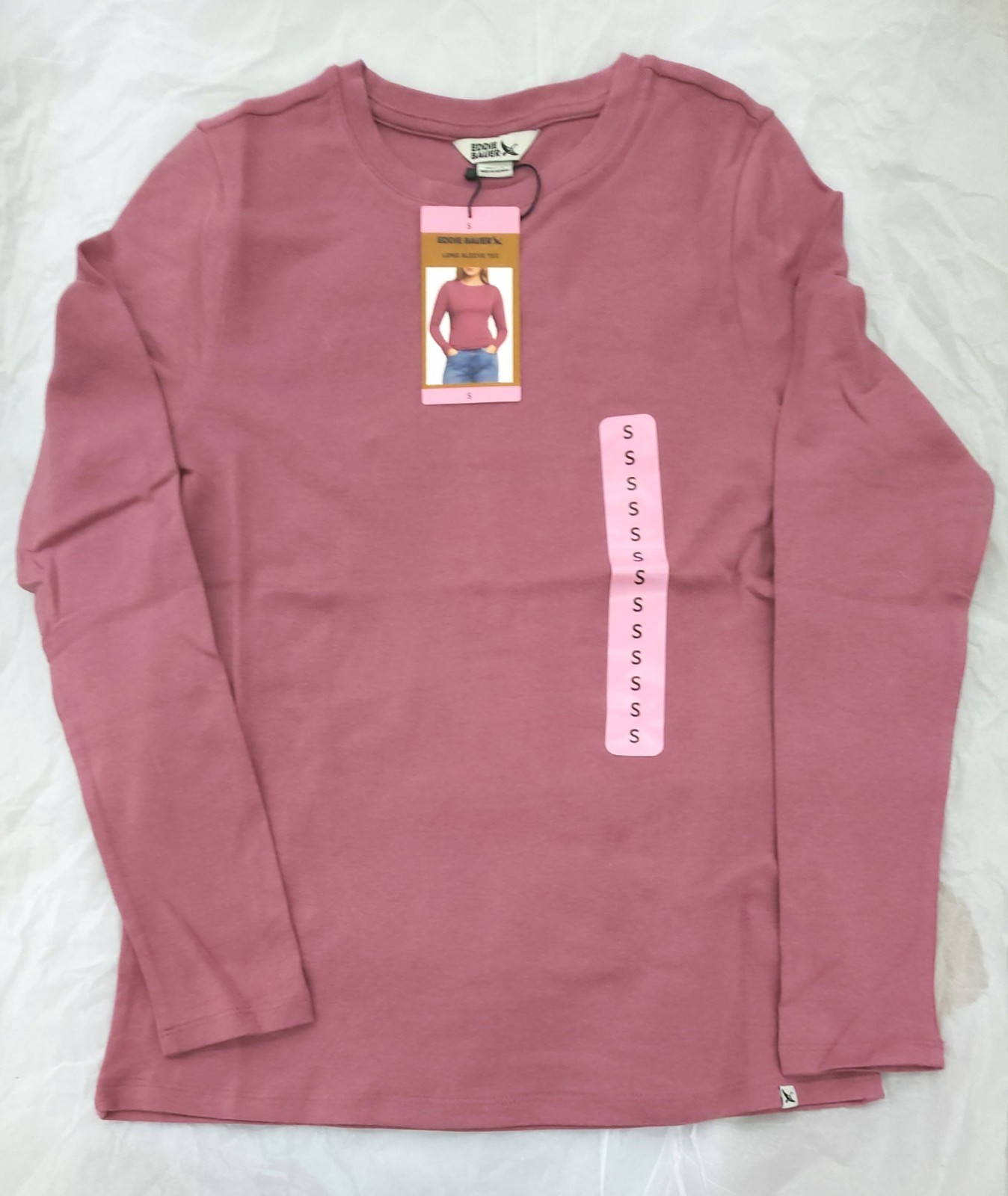 NWT-Eddie Bauer Womens Classic Fitted Crewneck Long Sleeve, Variety sizes/colors