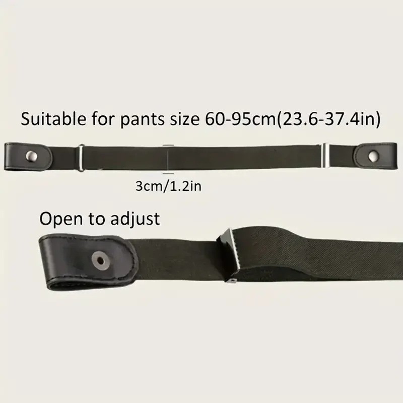No Buckle Elastic Belt Invisible Stretch Waist Belt for Jeans Pants Unisex
