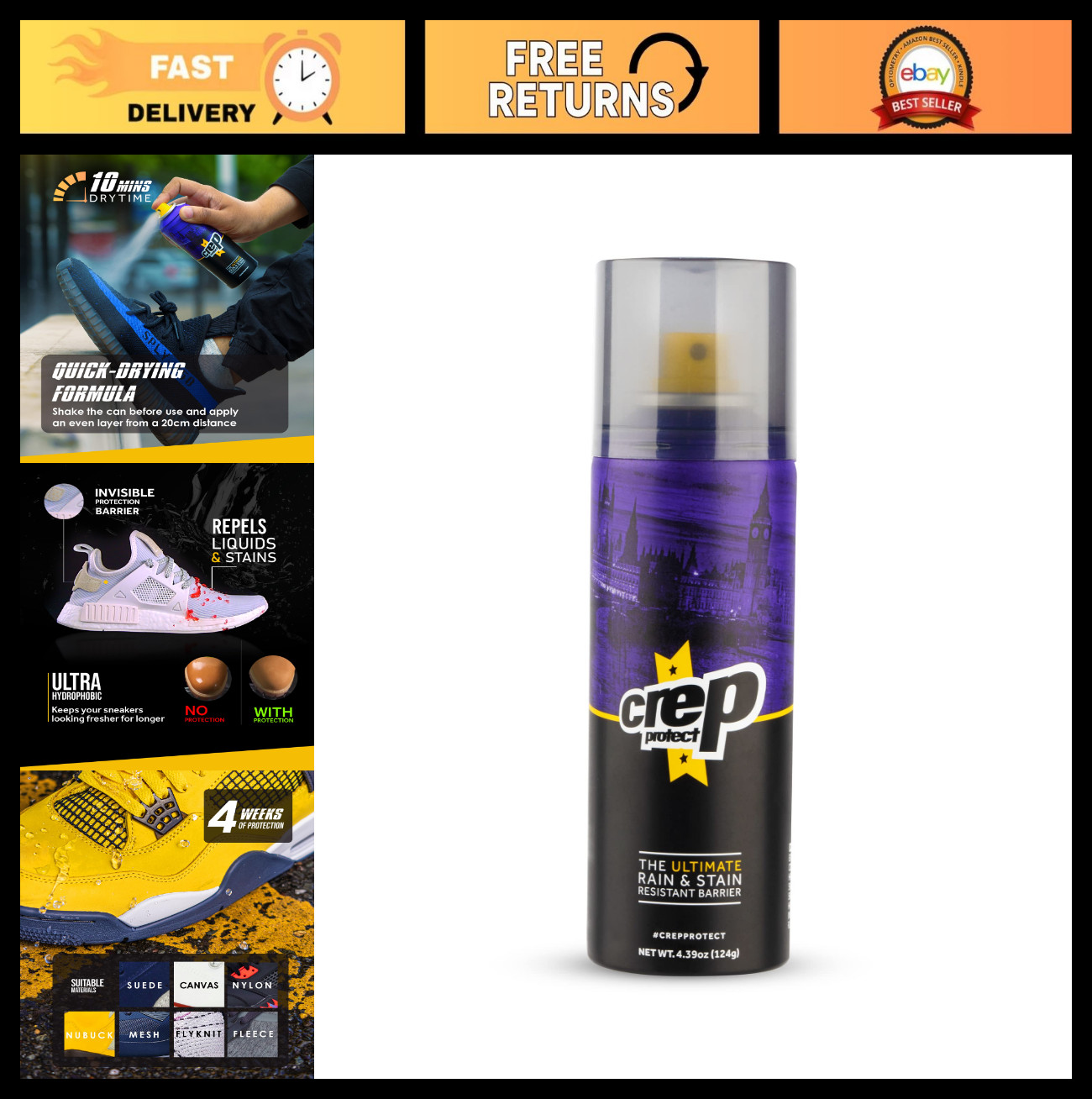 Waterproof Shoe Protector Spray – Nano Protection for Sneakers, Leather, Nubuck,