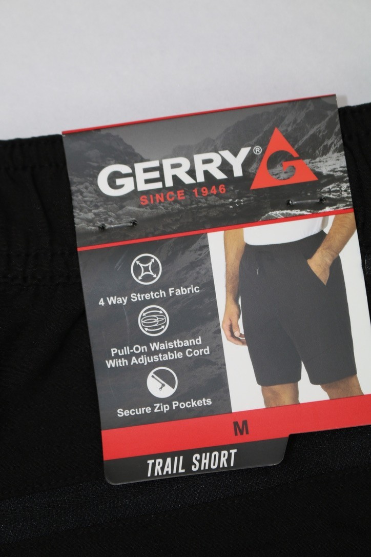Gerry Mens Trail Shorts Performance Active Draw String Black M L XL 2XL 9in