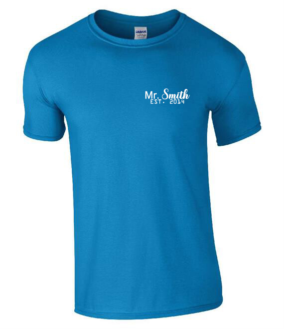 Mr. Surname Year Customise Men`s T-shirt Wedding Anniversary Shirts Tops Gift