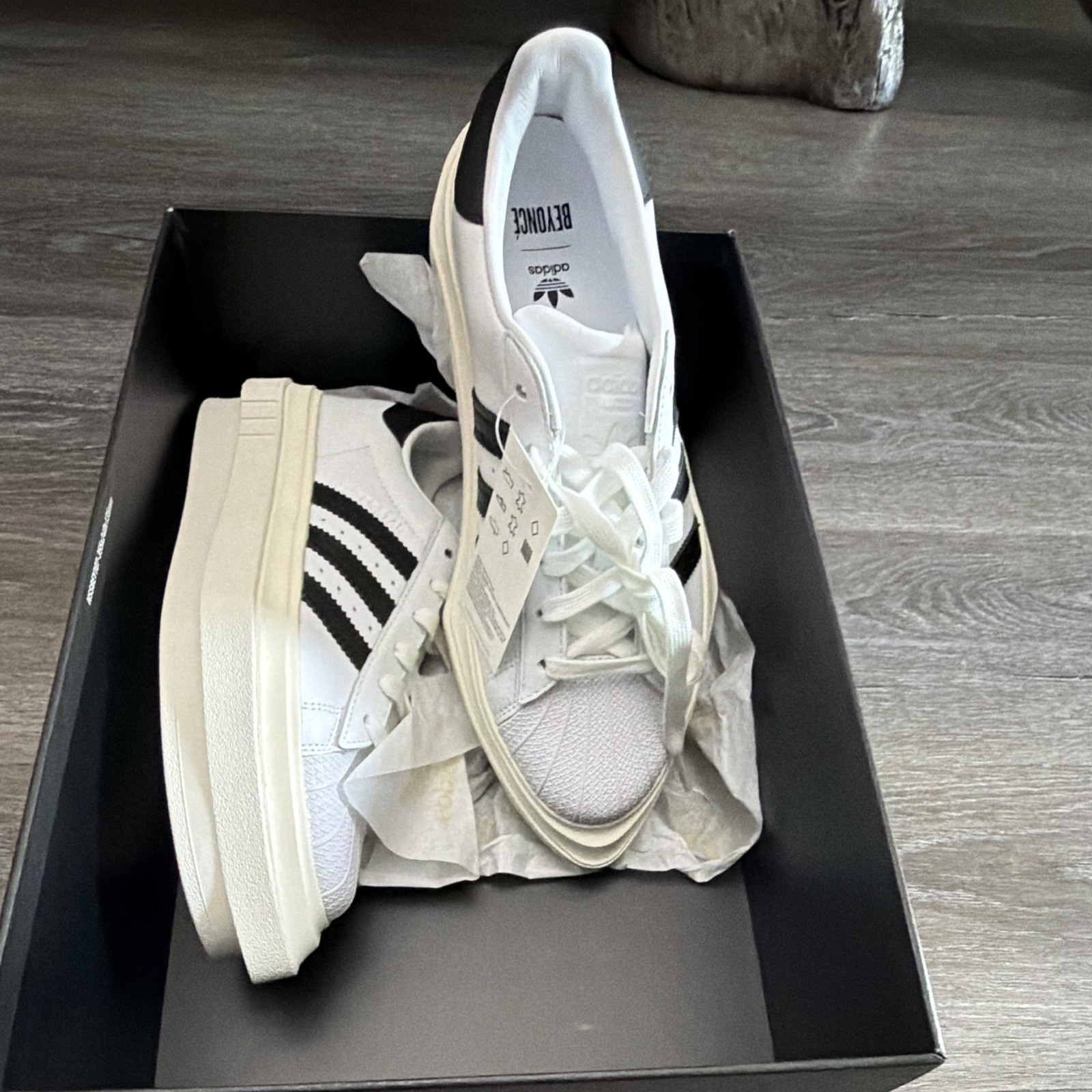 adidas Ivy Park x Beyoncé Superstar Platform Low Top Sneaker White/Black FY7730