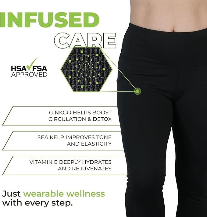 Green drop High Waist Anti Cellulite Leggings – Large