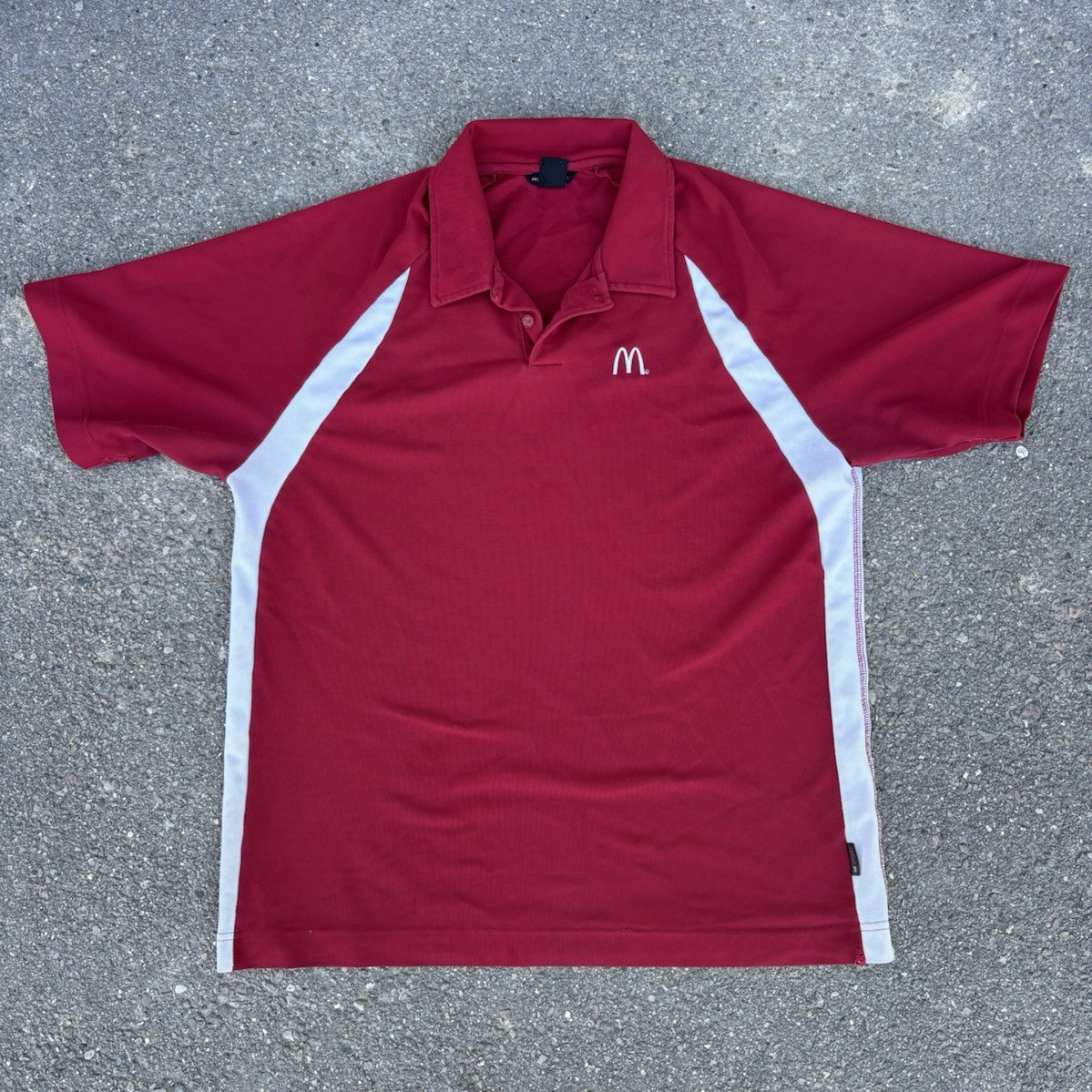 North End Sport McDonald’s Logo Men’s L Red/White Colorblock Polo Shirt