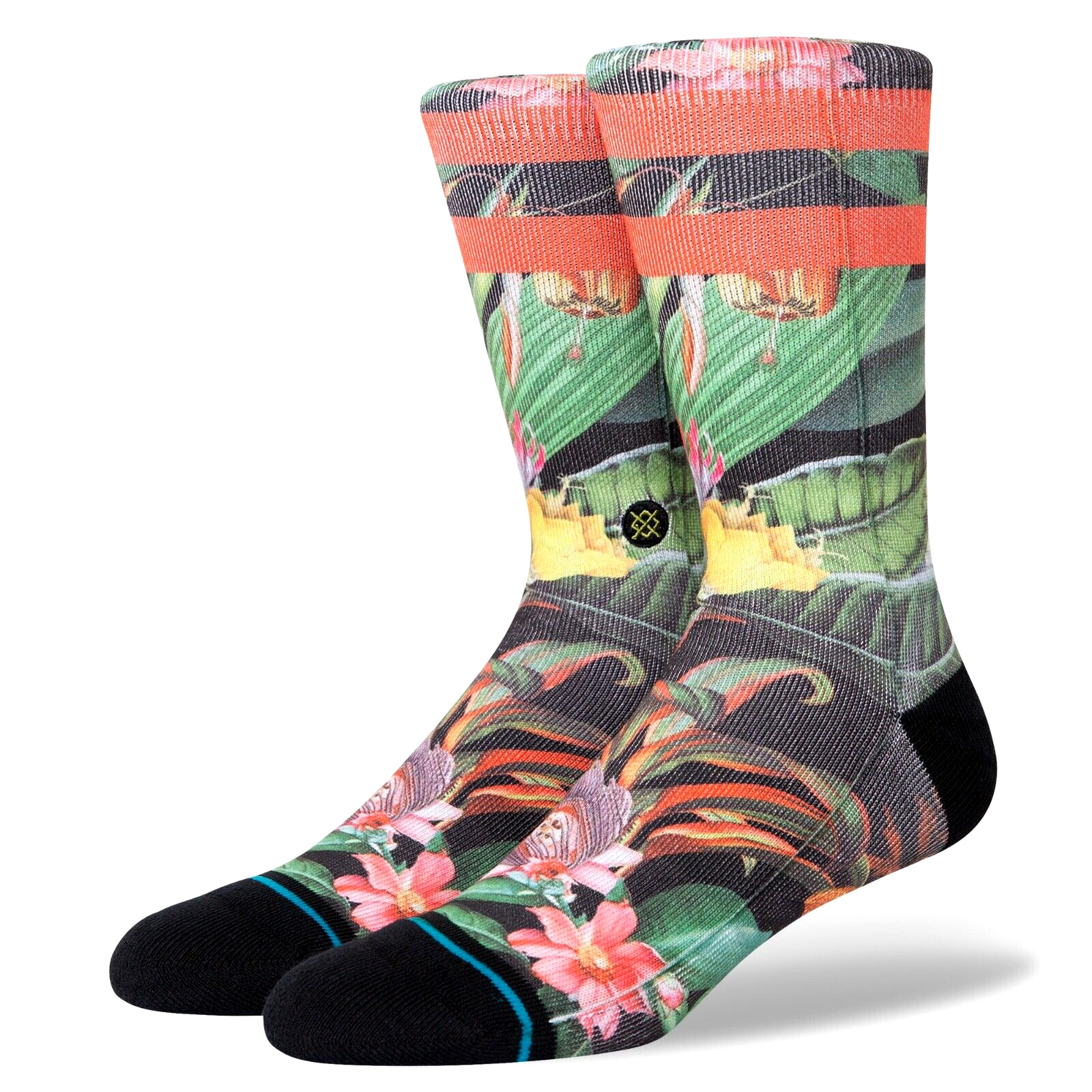 Stance Adult Multicolor Crew Polyester Floral Playa Larga Casual Socks Sz L 9-13