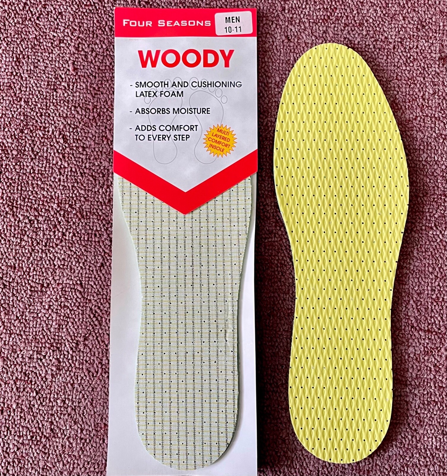 Woody Comfort Cushion Shoe Inserts Soft Latex Foam Boot Flat Insoles Men Women