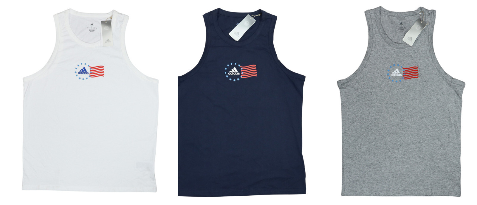 Adidas American Flag USA Logo Graphic Multi-Sport Athletic Men’s Tank Top NWT