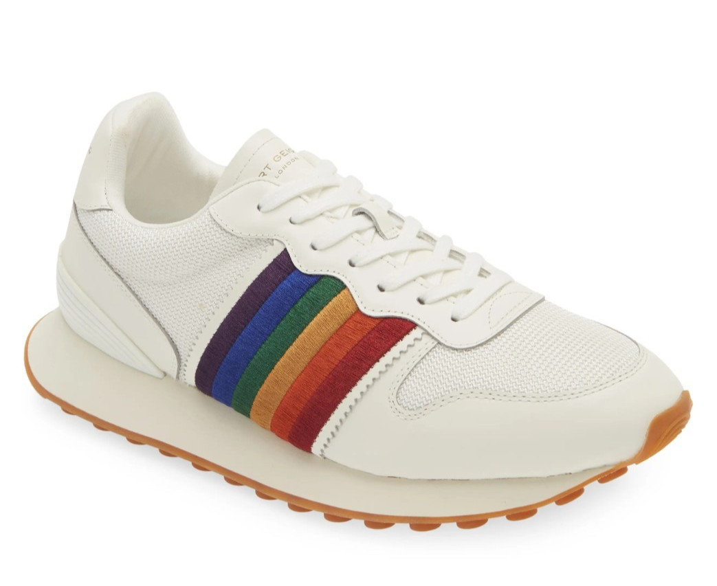 Kurt Geiger London Lennox Mens Low Top Sneaker Shoes White Leather Multi Size 10