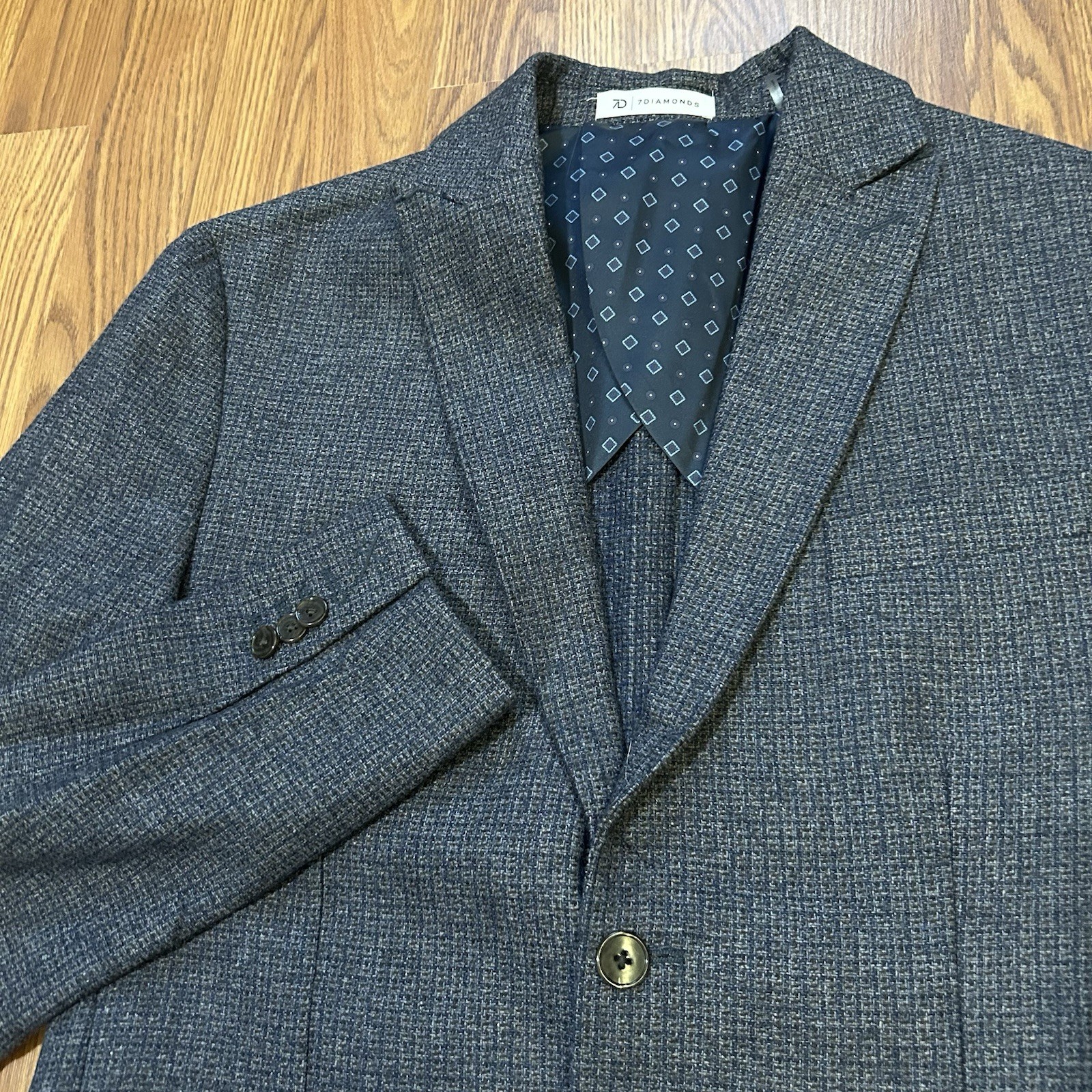 7Diamonds Belfast Deconstructed Blazer Men’s M 40R Blue Indigo Wool Blend $195