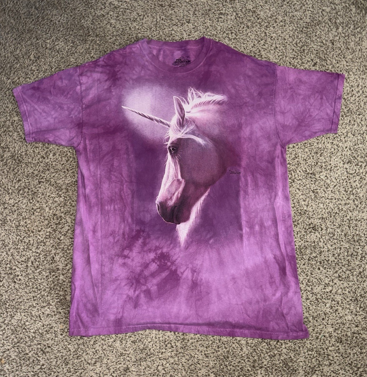 The Mountain Purple Tie-Dye Unicorn Graphic Cotton Knit Crew Neck Tee 3XL