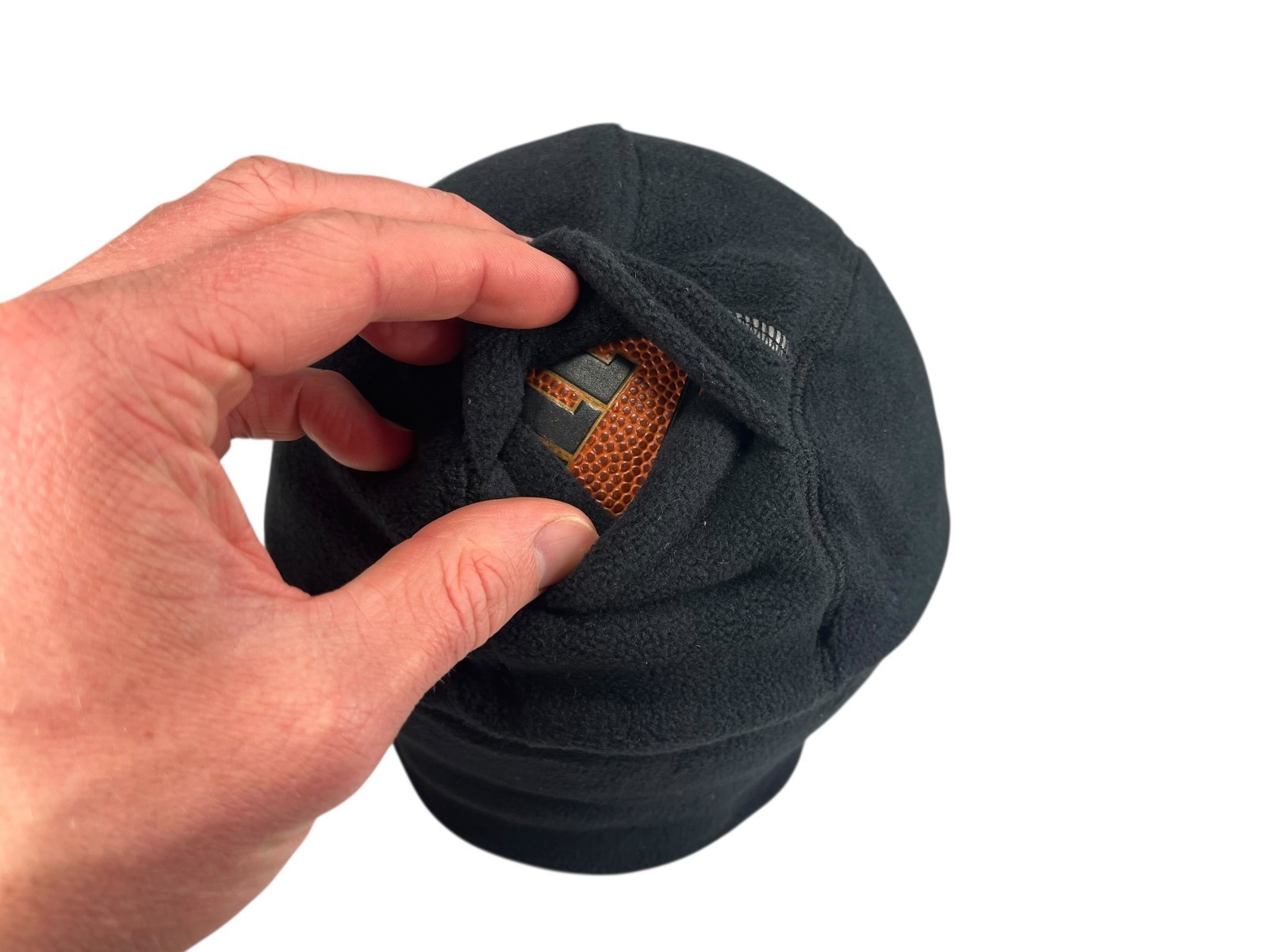 TRAILHEADS Black Warm FLEECE WINTER HAT Ear-Flap Pony-Tail Hike Ski Snowboard