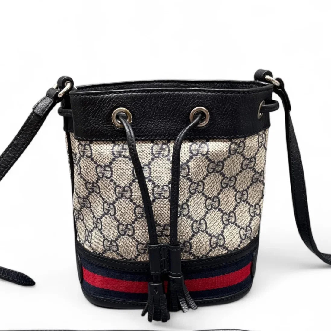 Gucci Blondie Mini Bucket Bag Beige Black Red Blue Gg Monogram (ws072126b4r)