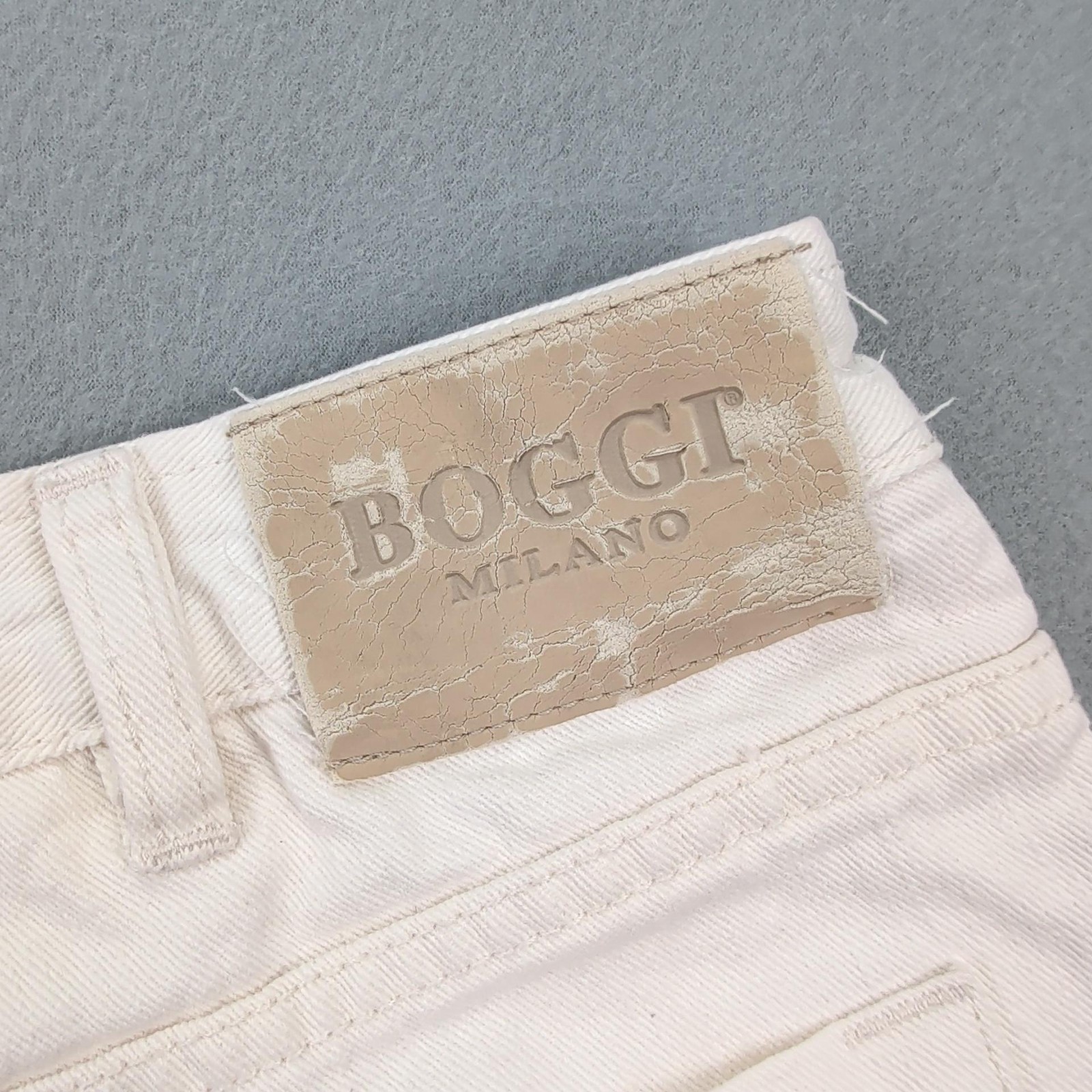Boggi Milano Jeans Mens 36 White Denim Straight Leg 5-Pocket Zip Fly Casual