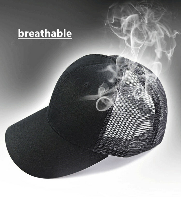 Mens Womens Trucker Hat Mesh Back Plain Solid Snapback Baseball Cap Blank Visor